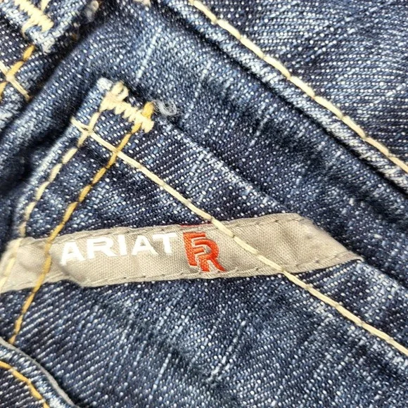 Ariat FR Work Mid Rise Bootcut Jeans Womens 29S Blue Medium Wash Denim - Picture 4 of 11